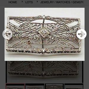 PLATINUM & 14K WHITE GOLD DIAMOND BROOCH